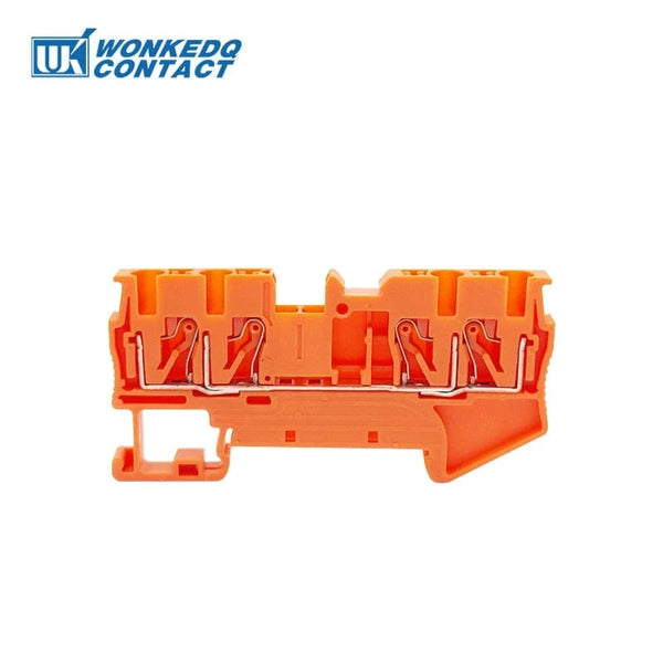 Conversions Tech PT2.5-QU-Orange / 10 Pcs 10Pcs PT2.5-QU Push-In Spring 4-Conductor Strip Plug PT 2.5 QUATTRO Wire Electrical Connector Din Rail Terminal Block PT 2.5-QU