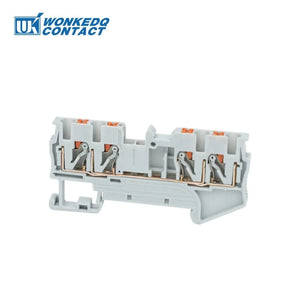 Conversions Tech 10Pcs PT2.5-QU Push-In Spring 4-Conductor Strip Plug PT 2.5 QUATTRO Wire Electrical Connector Din Rail Terminal Block PT 2.5-QU