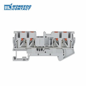 Conversions Tech PT2.5-QU-Gray / 10 Pcs 10Pcs PT2.5-QU Push-In Spring 4-Conductor Strip Plug PT 2.5 QUATTRO Wire Electrical Connector Din Rail Terminal Block PT 2.5-QU