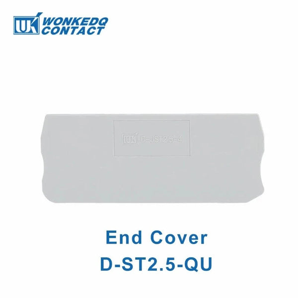 Conversions Tech End Cover D-ST2.5-QU / 10 Pcs 10Pcs PT2.5-QU Push-In Spring 4-Conductor Strip Plug PT 2.5 QUATTRO Wire Electrical Connector Din Rail Terminal Block PT 2.5-QU