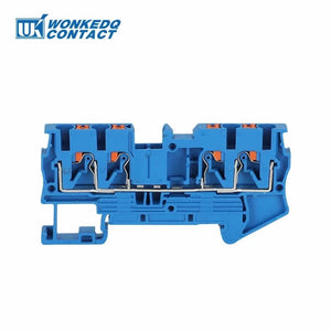 Conversions Tech PT2.5-QU-Blue / 10 Pcs 10Pcs PT2.5-QU Push-In Spring 4-Conductor Strip Plug PT 2.5 QUATTRO Wire Electrical Connector Din Rail Terminal Block PT 2.5-QU