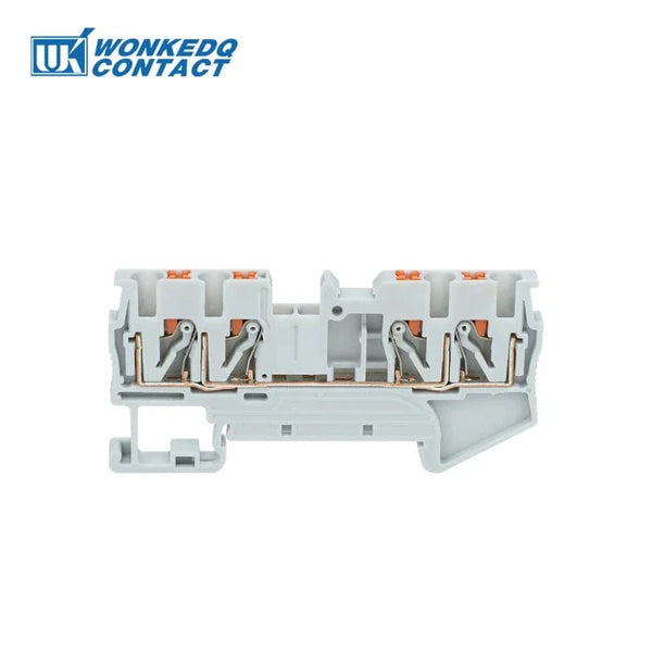 Conversions Tech 10Pcs PT2.5-QU Push-In Spring 4-Conductor Strip Plug PT 2.5 QUATTRO Wire Electrical Connector Din Rail Terminal Block PT 2.5-QU
