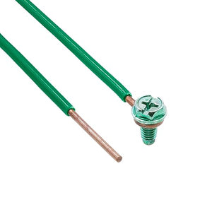 Conversions Technology Electrical 12 AWG Solid Grounding Pigtails with Screws - 2pc Pack