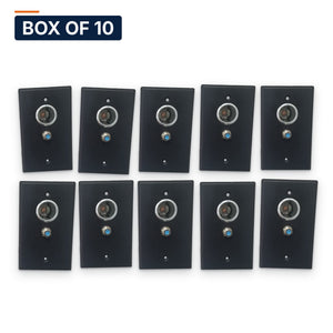 Conversions Tech Wall Plates Box of 10 ($10.39 ea) 12 V Outlet Wall Plate with F-Connector, Black | 8 A Socket plus Coax, RV and Marine | 5510-991