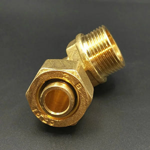 Conversions Tech 1216 1418 1620 2025 2632 PEX-AL-PEX 1/2" 3/4" 1" Male Female Brass Elbow 90 Degree Pipe Fitting Adapter For Solar Floor Heating