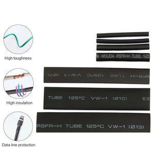 Conversions Tech 127Pcs Heat Shrink Tube Sleeving Tubing Assortment Kit Electrical Connection Electrical Wire Wrap Cable Waterproof Shrinkage 2:1