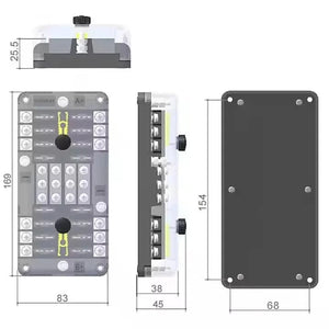 Conversions Tech 12 V / 100A 12V 12 Way Fuse Box 12 Circuit Blade Fuse Block Fuse Holder with Ground and Protection Cover for RV Boat