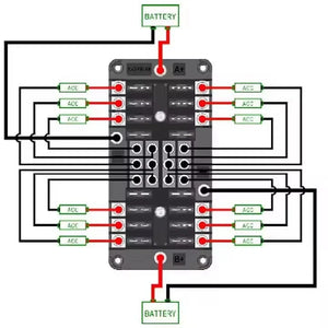 Conversions Tech 12 V / 100A 12V 12 Way Fuse Box 12 Circuit Blade Fuse Block Fuse Holder with Ground and Protection Cover for RV Boat