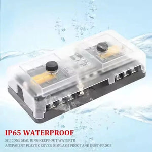 Conversions Tech 12 V / 100A 12V 12 Way Fuse Box 12 Circuit Blade Fuse Block Fuse Holder with Ground and Protection Cover for RV Boat