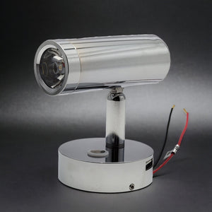 Conversions Technology Lighting 12V LED Reading Light, Dimmable Touch Switch + Night Light, 1W, Surface Mounted for RV/Boat