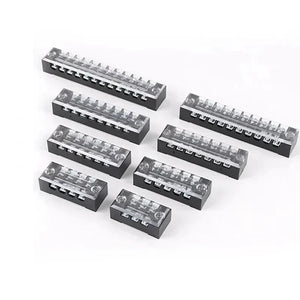 Conversions Tech 15A/25A/45A 600V Dual Row Barrier Screw Terminal Block Wire Connector TB Series 3/4/5/6/8/10/12 PIN Optional TB-1503 TB-2503