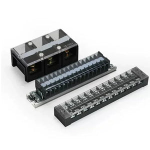 Conversions Tech 15A/25A/45A 600V Dual Row Barrier Screw Terminal Block Wire Connector TB Series 3/4/5/6/8/10/12 PIN Optional TB-1503 TB-2503