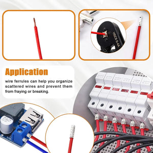 Conversions Tech 166/305 Pcs Wire Ferrules Kits Silver Plated Copper Crimp Terminal Connector 8 Sizes Sleeves Insulated Cord Pin End Terminal