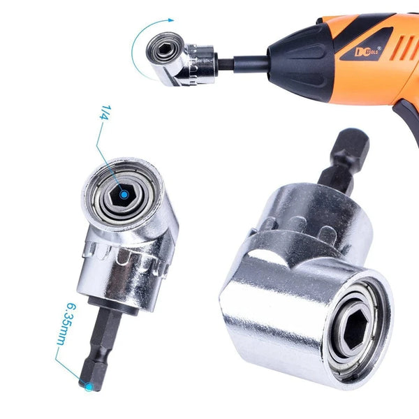 Conversions Tech 1pcs Hex Bit 105 Degree Angle Screwdriver Socket Holder Adapter Adjustable Bits Drill Angle Screwdriver Batch Head Black Silver