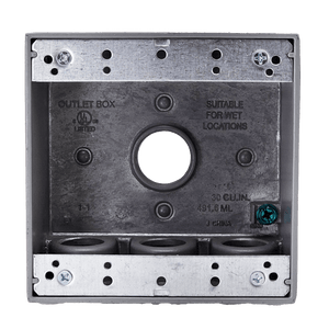 Conversions Technology weatherproof boxes 2 Gang weatherproof Grey box with (7) 1/2" threaded outlets