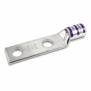 Conversions Tech Electrical > Connectors > Compression Lugs 2-Hole Copper Compression Lug 4/0 AWG 3/8" Stud | 90°C Tin-Plated