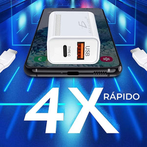 Conversions Tech 2 in 1 High-Speed USB Wall Charger Super Fast Charging Quick Charge Quality Short Circuit Protection USB Type C 5V 3A Output