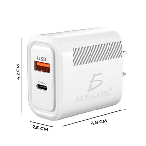Conversions Tech 2 in 1 High-Speed USB Wall Charger Super Fast Charging Quick Charge Quality Short Circuit Protection USB Type C 5V 3A Output