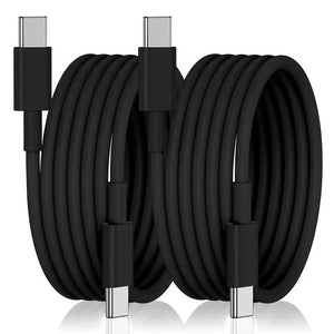 Conversions Tech 2 Packs USB Charger Block Sets with extra 3 Feets USB C Cable Fast Charging EU 60w Fast Charger for Traveling
