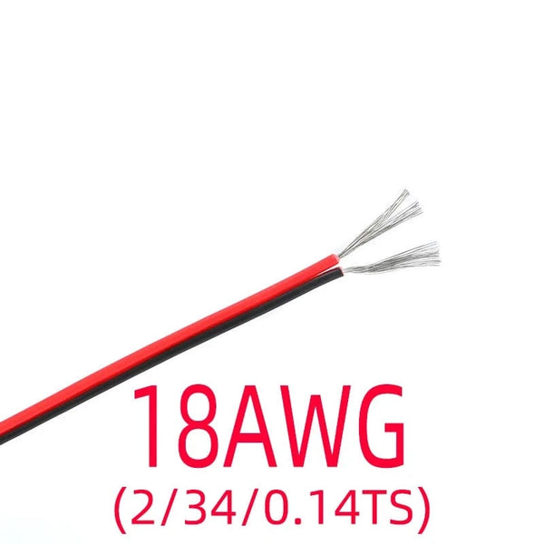 Conversions Tech 2 Pin Electrical Wire Tinned Copper 18/20/22/24/26 AWG insulated PVC Extension LED Strip Cable Red Black Wire