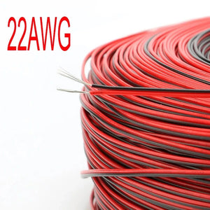 Conversions Tech 2 Pin Electrical Wire Tinned Copper 18/20/22/24/26 AWG insulated PVC Extension LED Strip Cable Red Black Wire