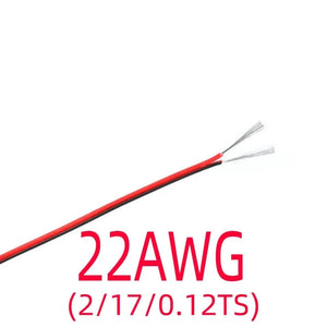 Conversions Tech 2 Pin Electrical Wire Tinned Copper 18/20/22/24/26 AWG insulated PVC Extension LED Strip Cable Red Black Wire