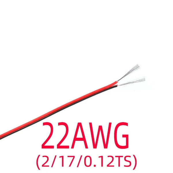 Conversions Tech 2 Pin Electrical Wire Tinned Copper 18/20/22/24/26 AWG insulated PVC Extension LED Strip Cable Red Black Wire