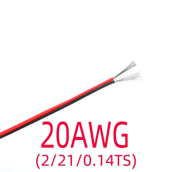 Conversions Tech 2 Pin Electrical Wire Tinned Copper 18/20/22/24/26 AWG insulated PVC Extension LED Strip Cable Red Black Wire