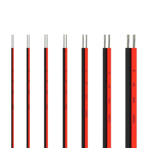 Conversions Tech 2 PIN Electrical Wire Tinned Copper PVC Insulated Red Black Cable For Single Color LED Strip Light Extension Wire 18/26/28 AWG