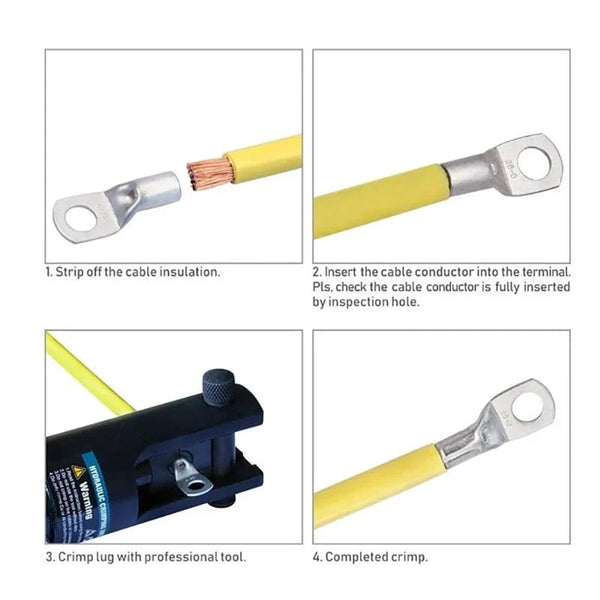 Conversions Tech 200/100/90/60PCS SC Electrical Terminals for Cable Lugs Tinned Copper Lug Ring Wire Connectors Bare Cable Terminals 10 Sizes