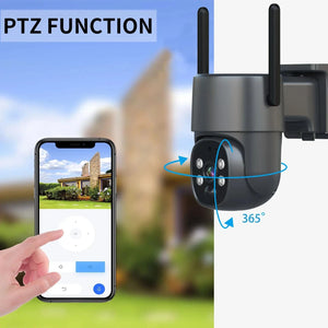 Conversions Tech 2560 x 1440 / 4 G 2025 Hot Selling Ptz Solar Camera Full Color Night Vision Motion Detection Function Sim Card Network Camera