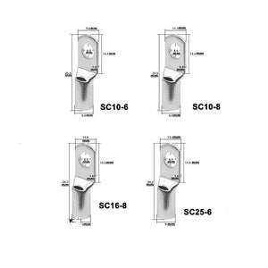 Conversions Tech 20PCS 4-25mm Assortment Tinned Copper Lugs Ring Crimp Terminals Battery Wire Welding Cable Connectors Kit