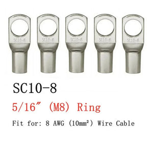 Conversions Tech 20pcs 10-8 20PCS 4-25mm Assortment Tinned Copper Lugs Ring Crimp Terminals Battery Wire Welding Cable Connectors Kit