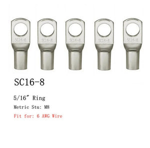 Conversions Tech 20pcs 16-8 20PCS 4-25mm Assortment Tinned Copper Lugs Ring Crimp Terminals Battery Wire Welding Cable Connectors Kit