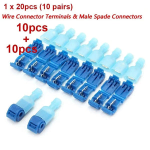 Conversions Tech 20pcs/40Pcs Quick Electrical Cable Connectors Snap Splice Lock Wire Terminals Crimp electric motorcycles  ham radio