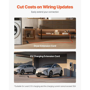 Conversions Tech Default 25 ft Dryer Extension Cord NEMA 10-30P to 10-30R 30A 3-Prong Dryer Cord Power Cords & Extension Cords