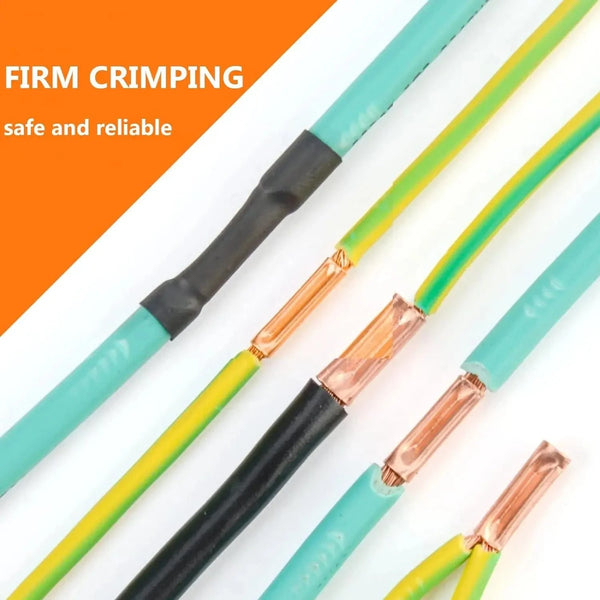 Conversions Tech 250pcs kit 250Pcs Wire Ferrules Kit 7 Size Copper Crimp Connector Non Insulated Electrical Butt Terminal Assortment Kit