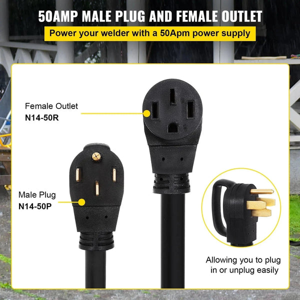 Conversions Tech 25 ft 25Ft 50 Amp RV Extension Cord Durable Premium Power Cord RV 26.5mm Wire Diameter Extension Cord Copper Wire RV Cord Power Supply