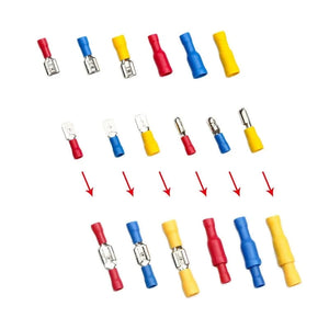 Conversions Tech 280pcs/box 280pcs Spade Insulated Terminals Cable Connector Electrical Wire Crimp Butt Ring Fork Set Ring Lugs Rolled Crimp