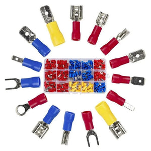 Conversions Tech 280pcs/box 280pcs Spade Insulated Terminals Cable Connector Electrical Wire Crimp Butt Ring Fork Set Ring Lugs Rolled Crimp