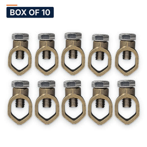 Conversions Tech Electrical > Grounding & Bonding > Ground Clamps Box of 10 ($4.00 ea) 3/4 in. Bronze Ground Rod Clamp, Direct Burial | UL 467 | 662-GRC075