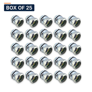 Conversions Tech Electrical > Conduit Fittings > EMT Connectors Box of 25 ($0.64 ea) 3/4 in. EMT Compression Connector, Steel | UL 514B | 3101-0034
