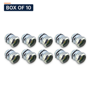 Conversions Tech Electrical > Conduit Fittings > EMT Connectors Box of 10 ($0.70 ea) 3/4 in. EMT Compression Connector, Steel | UL 514B | 3101-0034