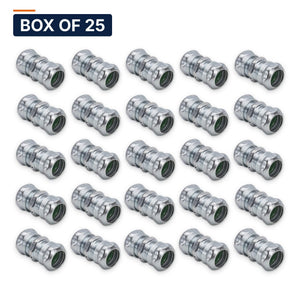 Conversions Tech Electrical > Conduit Fittings > EMT Couplings Box of 25 ($0.92 ea) 3/4 in. EMT Compression Coupling, Steel | UL 514B | 3105-0034