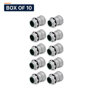 Conversions Tech Electrical > Conduit Fittings > EMT Connectors Box of 10 ($0.99 ea) 3/4 in. EMT Raintight Compression Connector, Insulated Throat, Steel | UL 514B | 3104-0034