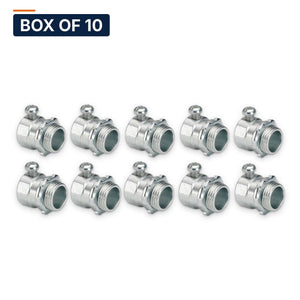 Conversions Tech Electrical > Conduit Fittings > EMT Connectors Box of 10 ($0.49 ea) 3/4 in. EMT Set-Screw Connector, Die-Cast Zinc | UL 514B | 3125-0034