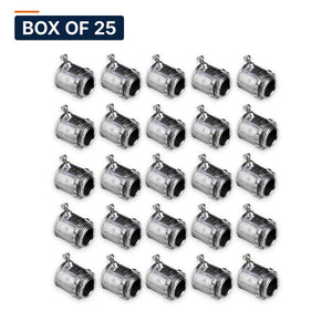 Conversions Tech Electrical > Conduit Fittings > EMT Connectors Box of 25 ($3.32 ea) 3/4 in. EMT to Flex Set-Screw Connector, Steel | UL 514B | 3117-0034