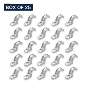 Conversions Tech Electrical > Conduit Fittings > Straps & Hangers Box of 25 ($0.40 ea) 3/4 in. Rigid One-Hole Strap, Malleable Iron, Malleable Iron | MST-075