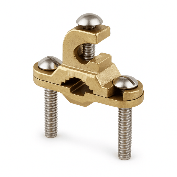 Conversions Technology 3/8 in. to 1 in. Bronze Ground Clamp with Lay-in Lug for 10 - 2 AWG