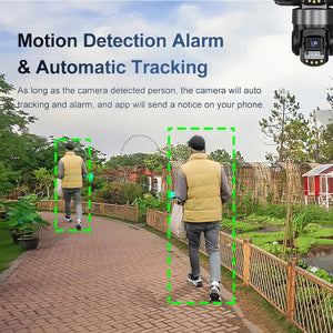 Conversions Tech 3 Lens Triple Screen Video Surveillance Camera Wifi Network CCTV Camera Wireless 360 Monitor Outdoor Waterproof Security Cameras